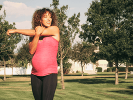 pregnant woman stretching
