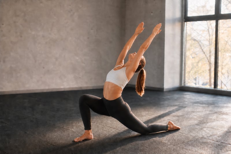 Athlete in Low Lunge Pose Leaning Backward