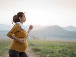 pregnant woman running