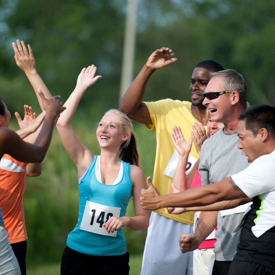 Group of Performx Runner Athletes celebrating